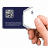 crtão de visita digital nfc eletrônico, advogado, azul, funciona aproximação e qr code verso