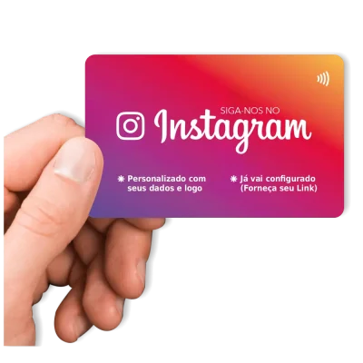 cartão nfc instagram, cartão nfc para direcionar ao seu instagram, obtenha mais seguidores direcionando a seu perfil digital no instagram
