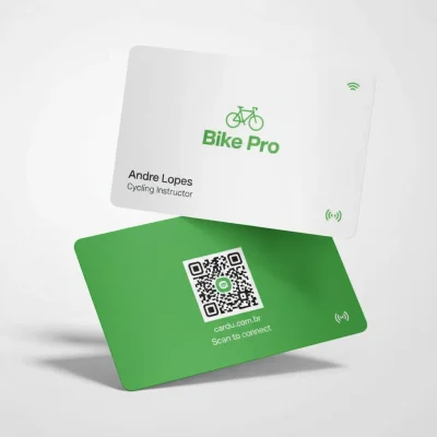 Cartão de Visita Digital NFC com QR Code para instrutor de ciclismo