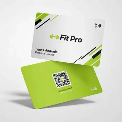 Cartão de Visita Digital NFC com QR Code para personal trainer