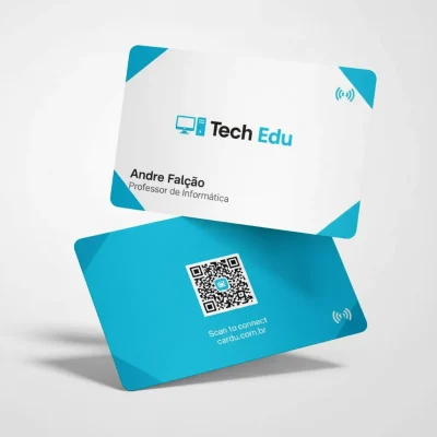 Cartão de Visita Digital NFC com QR Code para professor de informática