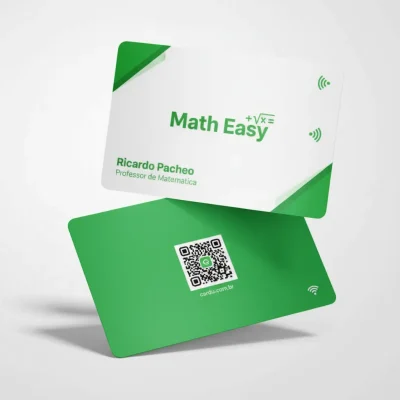 Cartão de Visita Digital NFC com QR Code para professor de matematica
