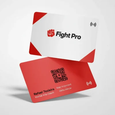 Cartão de Visita Digital NFC com QR Code para treinador de artes marciais