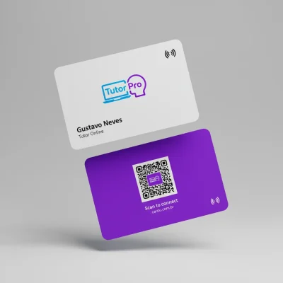 Cartão de Visita Digital NFC com QR Code para tutor online