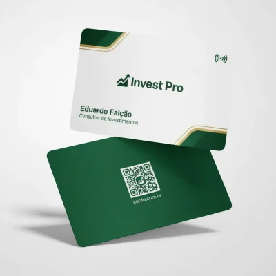Cartão de Visita Digital NFC e QR Code, Cartão de Aproximação para consultor de investimentos