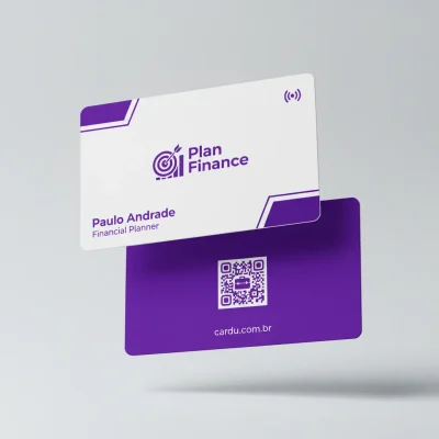 Cartão de Visita Digital NFC e QR Code, Cartão de Aproximação para especialista em planejamento financeiro
