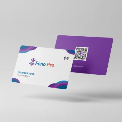 Cartão de Visita Digital NFC e QR Code, Cartão de Aproximação para fonoaudiólogo