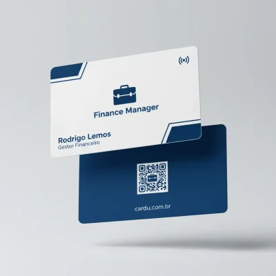Cartão de Visita Digital NFC e QR Code, Cartão de Aproximação para gestor financeiro