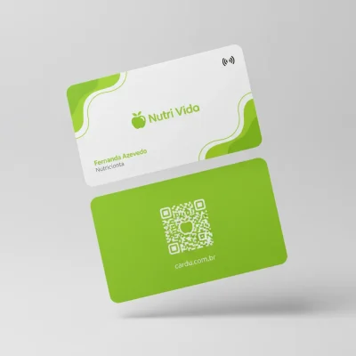 Cartão de Visita Digital NFC e QR Code, Cartão de Aproximação para nutricionista