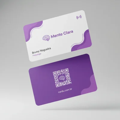 Cartão de Visita Digital NFC e QR Code, Cartão de Aproximação para psicólogo