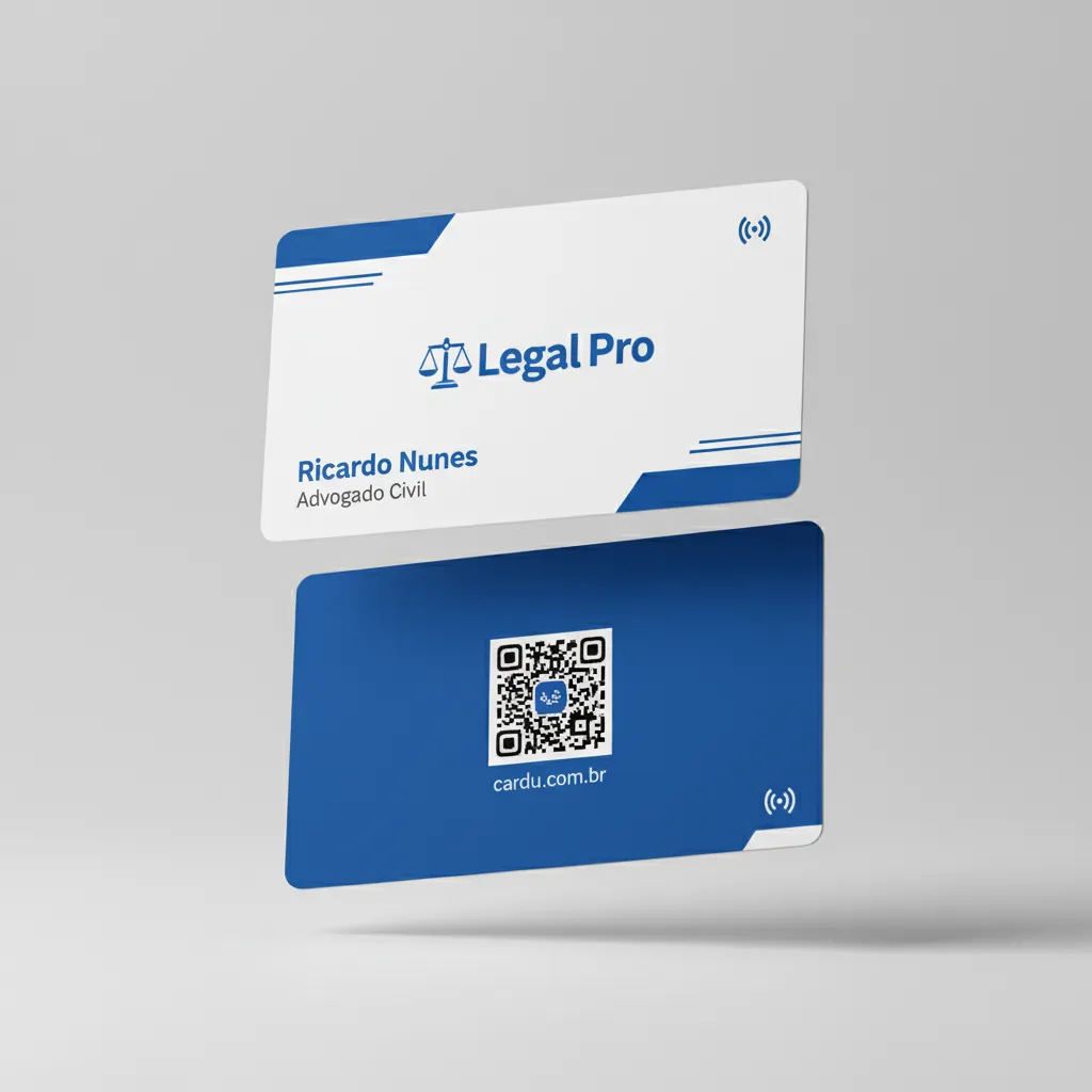 Cartão de Visita Digital NFC e QR Code para advogado civil