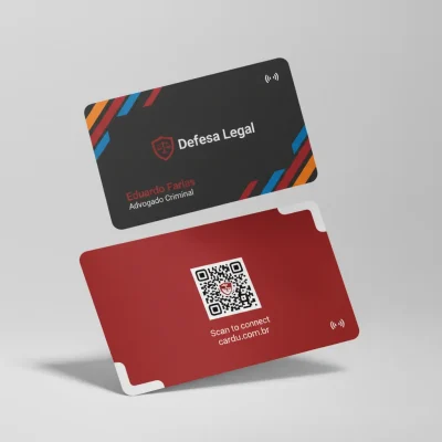 Cartão de Visita Digital NFC e QR Code para advogado criminal