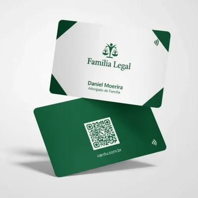 Cartão de Visita Digital NFC e QR Code para advogado de familia