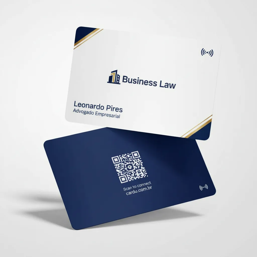 Cartão de Visita Digital NFC e QR Code para advogado empresarial