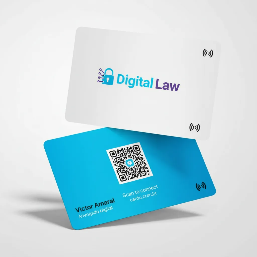 Cartão de Visita Digital NFC e QR Code para advogado especialista em direito digital e LGPD