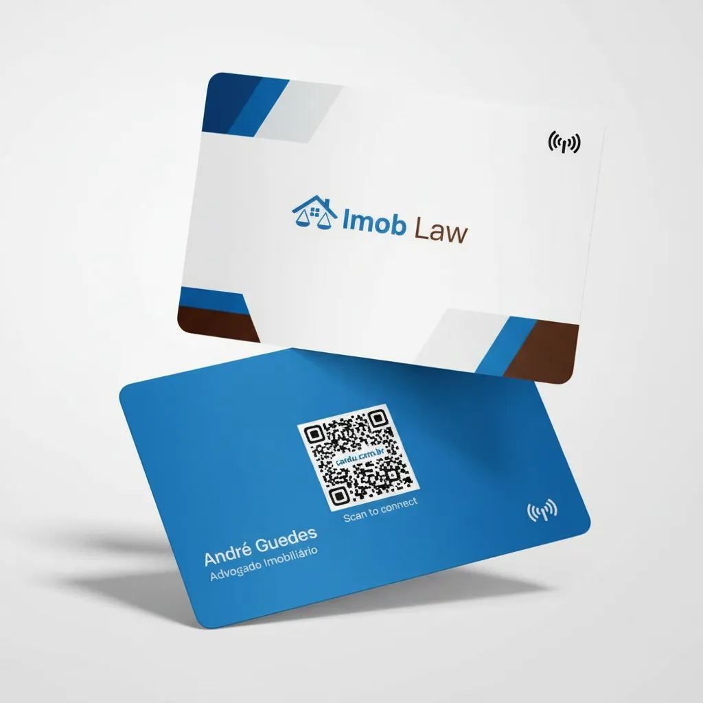 Cartão de Visita Digital NFC e QR Code para advogado imobiliario