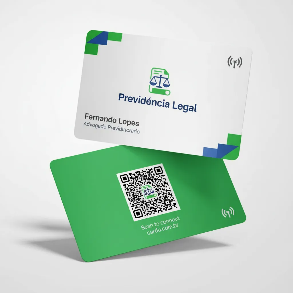 Cartão de Visita Digital NFC e QR Code para advogado previdenciario