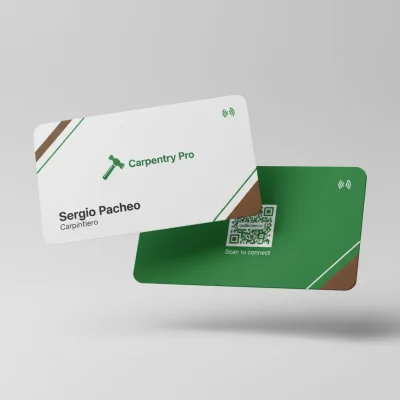 Cartão de Visita Digital NFC e QR Code para carpinteiro profissional
