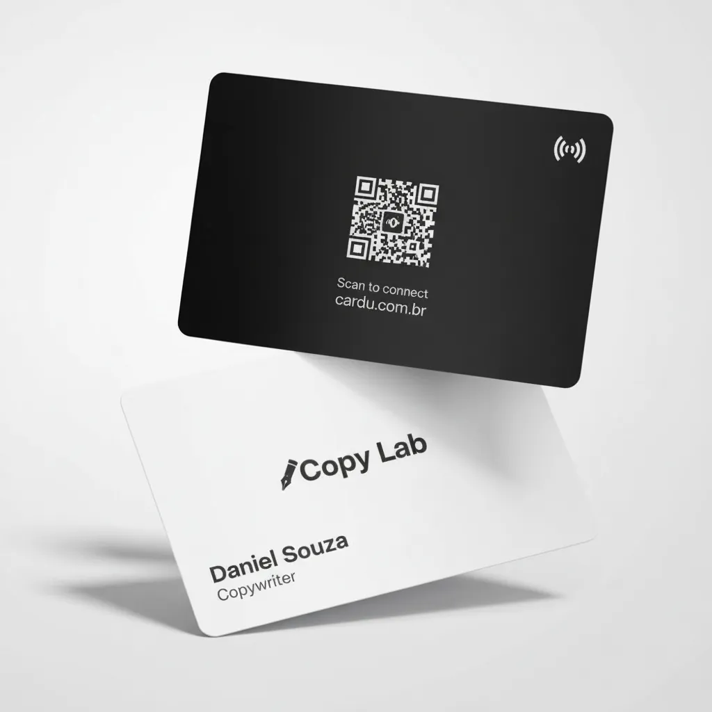Cartão de Visita Digital NFC e QR Code para copywriter profissional
