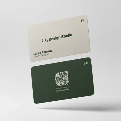 Cartão de Visita Digital NFC e QR Code para designer grafico