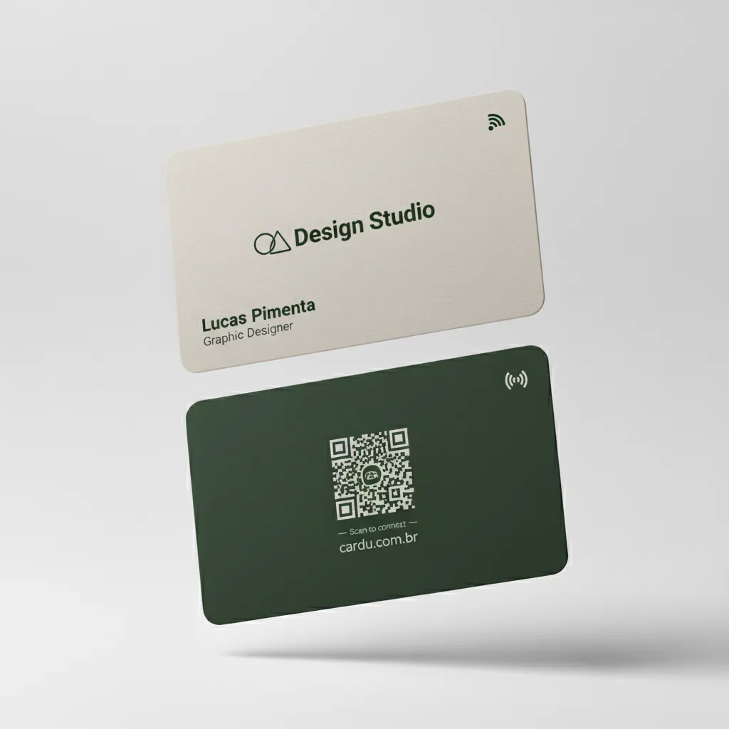 Cartão de Visita Digital NFC e QR Code para designer grafico