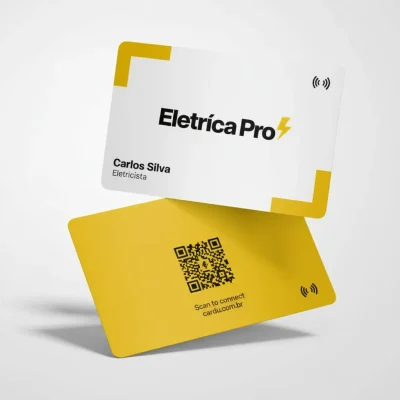 Cartão de Visita Digital NFC e QR Code para eletricista profissional