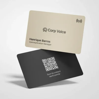 Cartão de Visita Digital NFC e QR Code para gestor de comunicacao corporativa