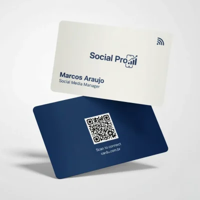 Cartão de Visita Digital NFC e QR Code para para social media manager