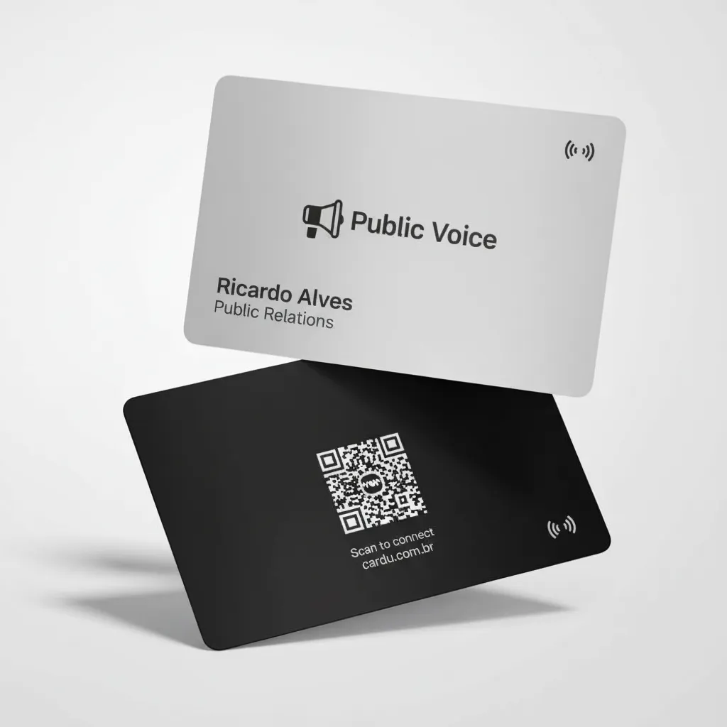 Cartão de Visita Digital NFC e QR Code para relacoes publicas