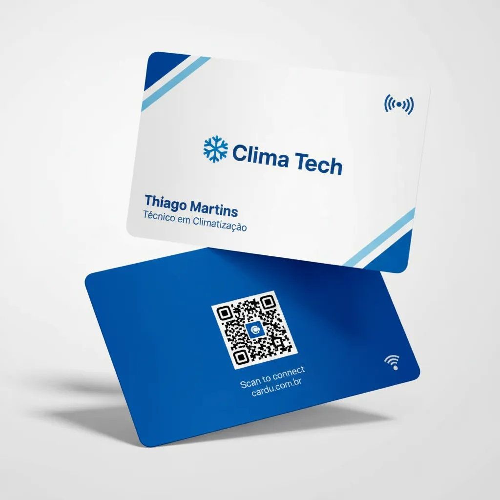 Cartão de Visita Digital NFC e QR Code para tecnico em ar condicionado