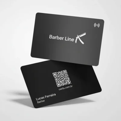 Cartão de Visita Digital com NFC e QR Code para barbeiro profissional