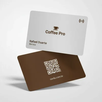 Cartão de Visita Digital com NFC e QR Code para barista