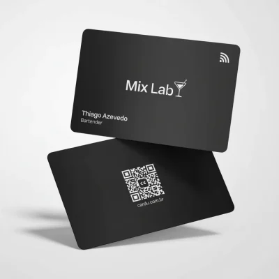 Cartão de Visita Digital com NFC e QR Code para bartender profissional