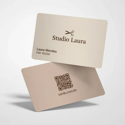 Cartão de Visita Digital com NFC e QR Code para cabeleireira profissional