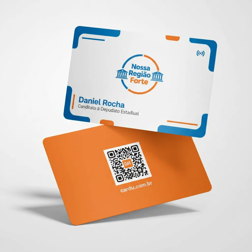Cartão de Visita Digital com NFC e QR Code para candidato a Deputado Estadual