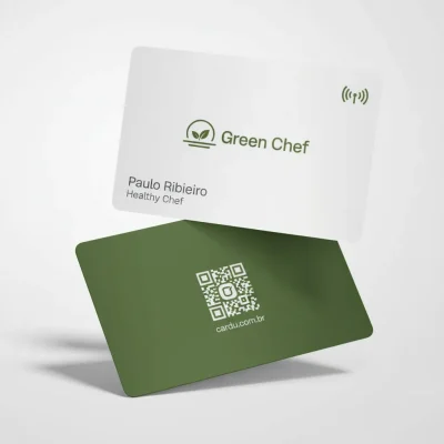 Cartão de Visita Digital com NFC e QR Code para chef de cozinha saudavel