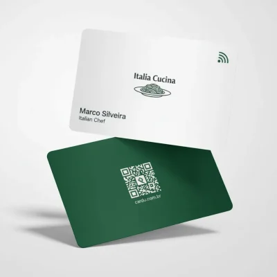 Cartão de Visita Digital com NFC e QR Code para chef especializado em cozinha italiana