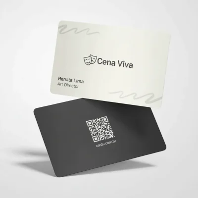 Cartão de Visita Digital com NFC e QR Code para companhia de teatro