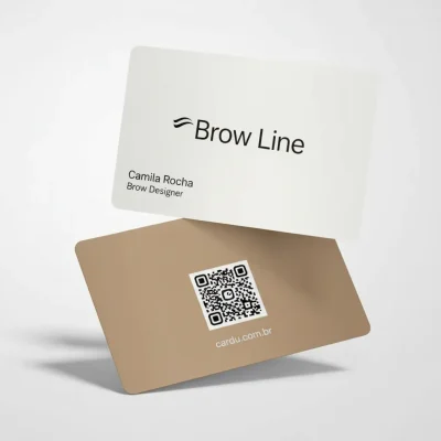 Cartão de Visita Digital com NFC e QR Code para designer de sobrancelhas