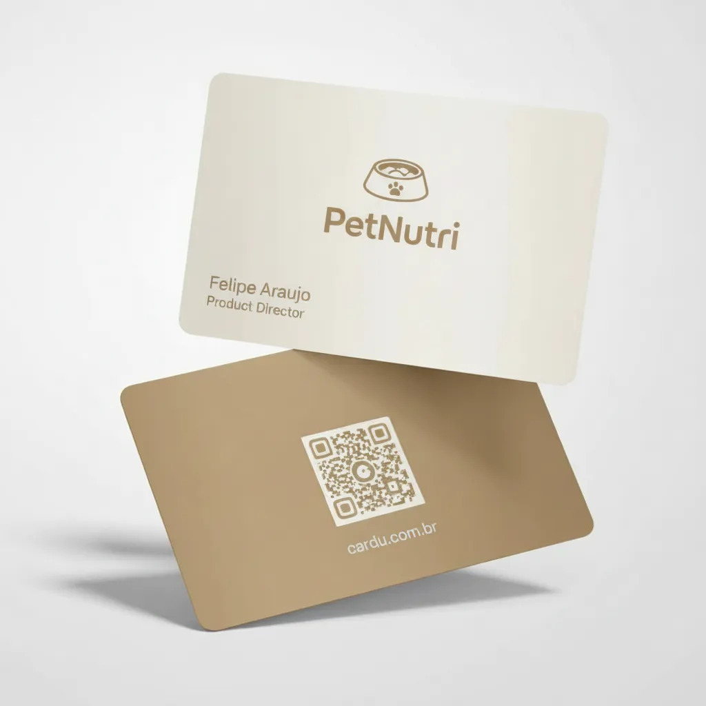 Cartão de Visita Digital com NFC e QR Code para empresa de alimentacao natural para pets