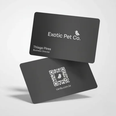 Cartão de Visita Digital com NFC e QR Code para empresa especializada em pets exóticos