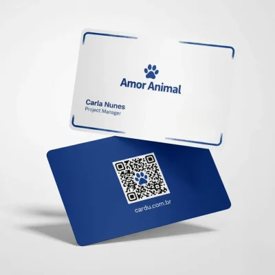 Cartão de Visita Digital com NFC e QR Code para empresa ou ONG de proteção animal