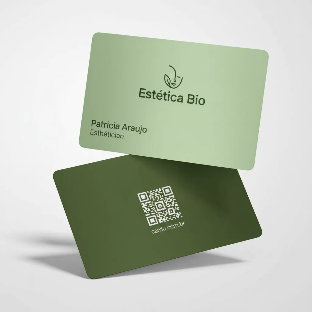 Cartão de Visita Digital com NFC e QR Code para esteticista facial e corporal