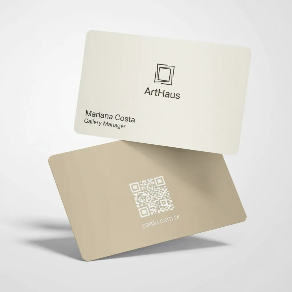 Cartão de Visita Digital com NFC e QR Code para galeria de arte