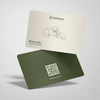 Cartão de Visita Digital com NFC e QR Code para hotel de animais