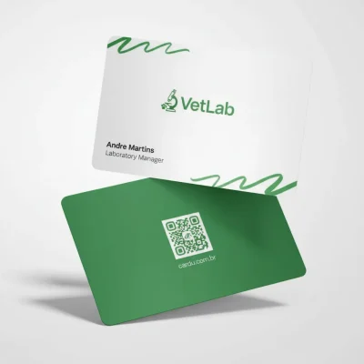 Cartão de Visita Digital com NFC e QR Code para laboratório veterinário