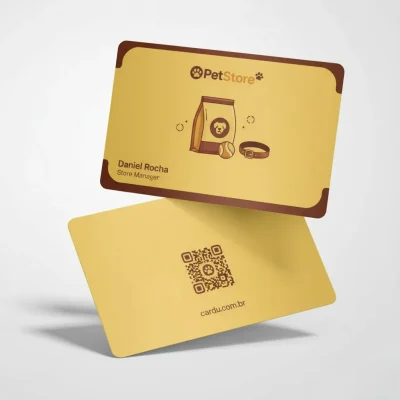 Cartão de Visita Digital com NFC e QR Code para loja de produtos pet