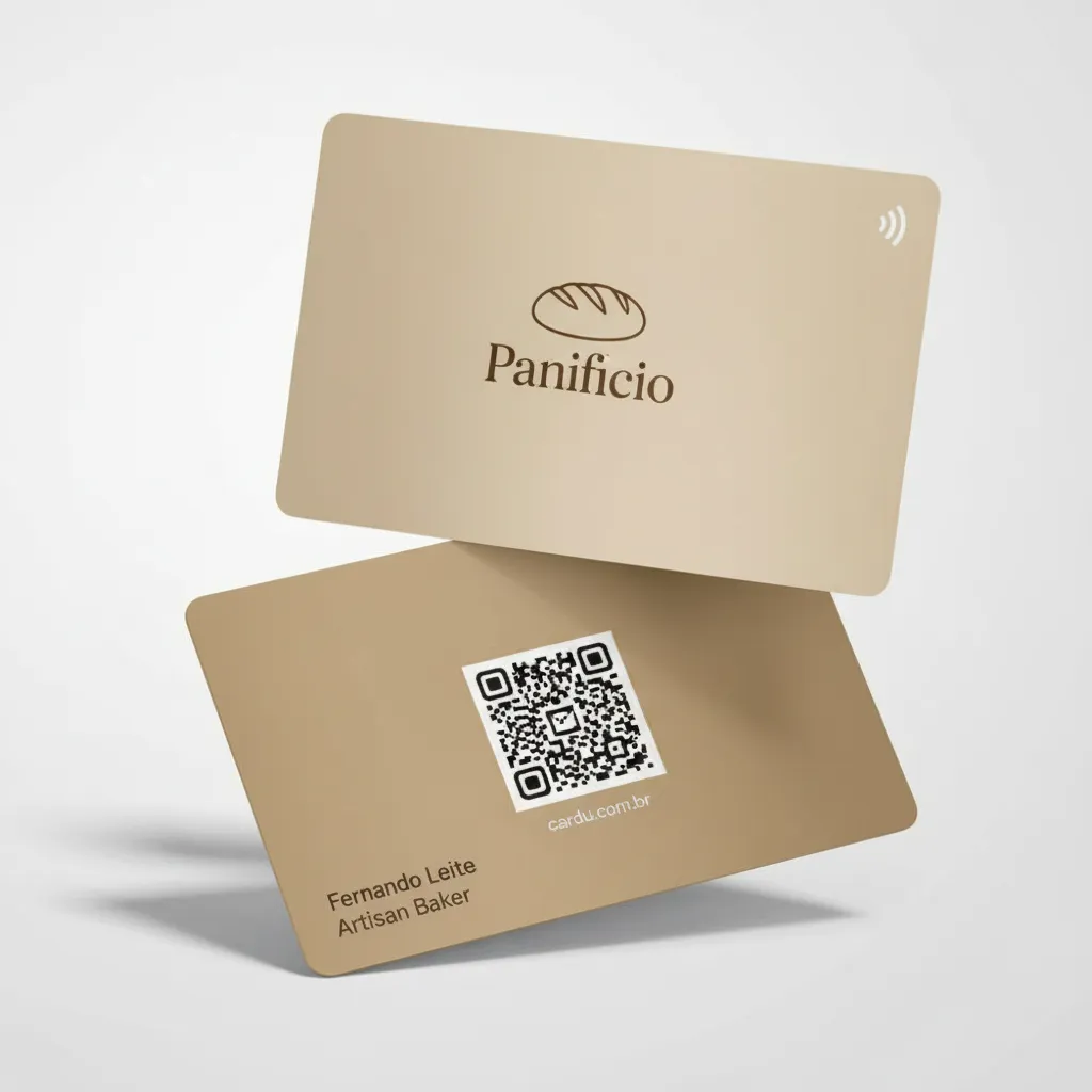Cartão de Visita Digital com NFC e QR Code para padeiro artesanal