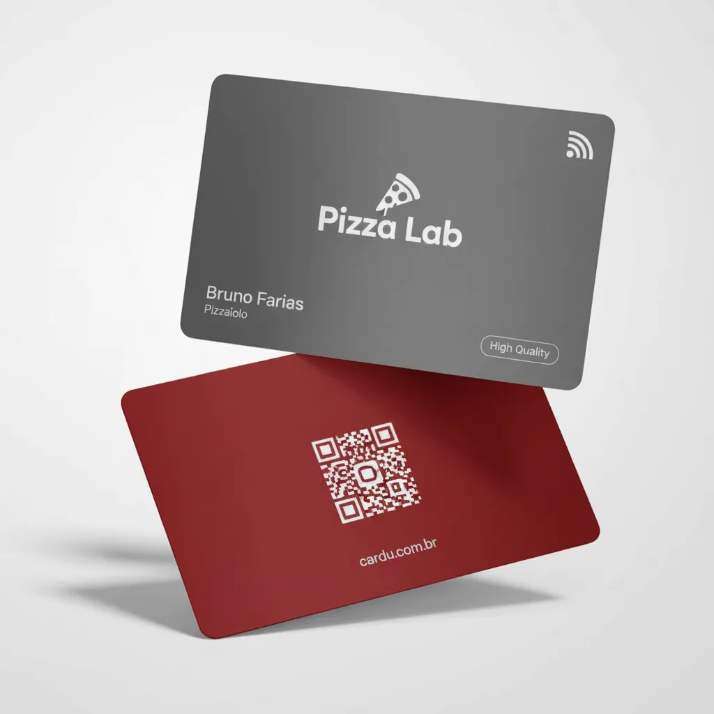 Cartão de Visita Digital com NFC e QR Code para pizzaiolo