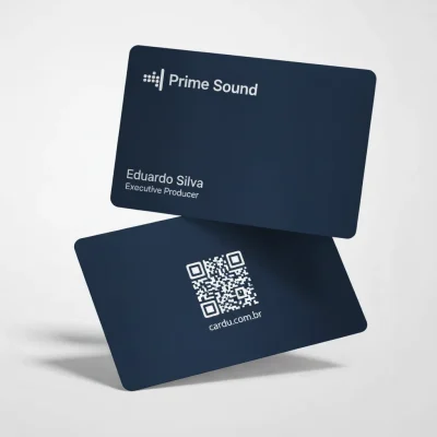 Cartão de Visita Digital com NFC e QR Code para produtora musical corporativa